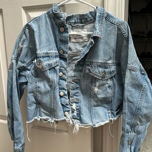 Stylish Jean jacket size medium.